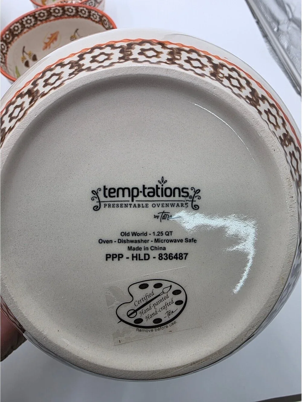 Temp-tations Presentable Ovenware Bowls Set with Autumn Leaf and Acorn Design